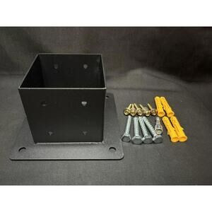 Steel Post Base Anchor Bracket 4x4 Heavy Duty Powder Coated with Hardware Kit‎